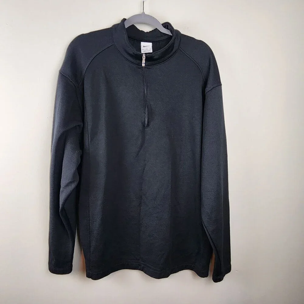 Nike men sz  XXL black half zip long sleeve activewear top